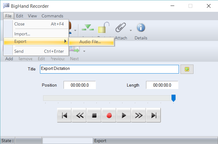 Can I export dictations from BigHand?